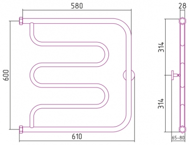 Полотенцесушитель водяной Сунержа Лира 600x600